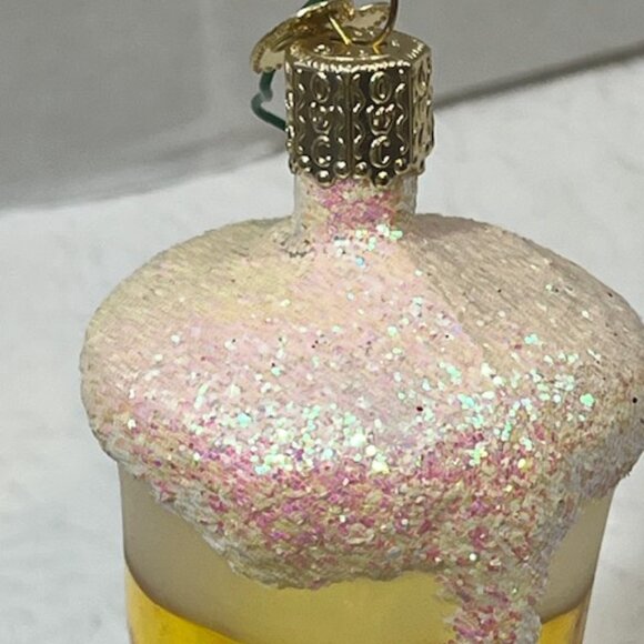 Old World Christmas Glass Blown Beer Hanging Holiday Glitter Ornament1.5"x4.25" - Picture 8 of 12